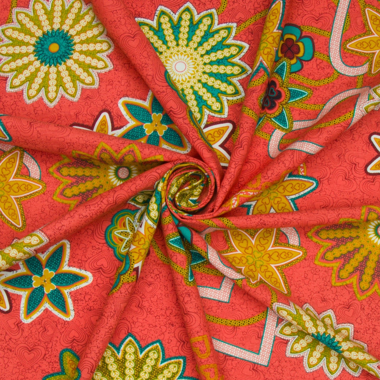 Printed 100% Cotton Apparel Fabric Coral - Ragland Fabrics