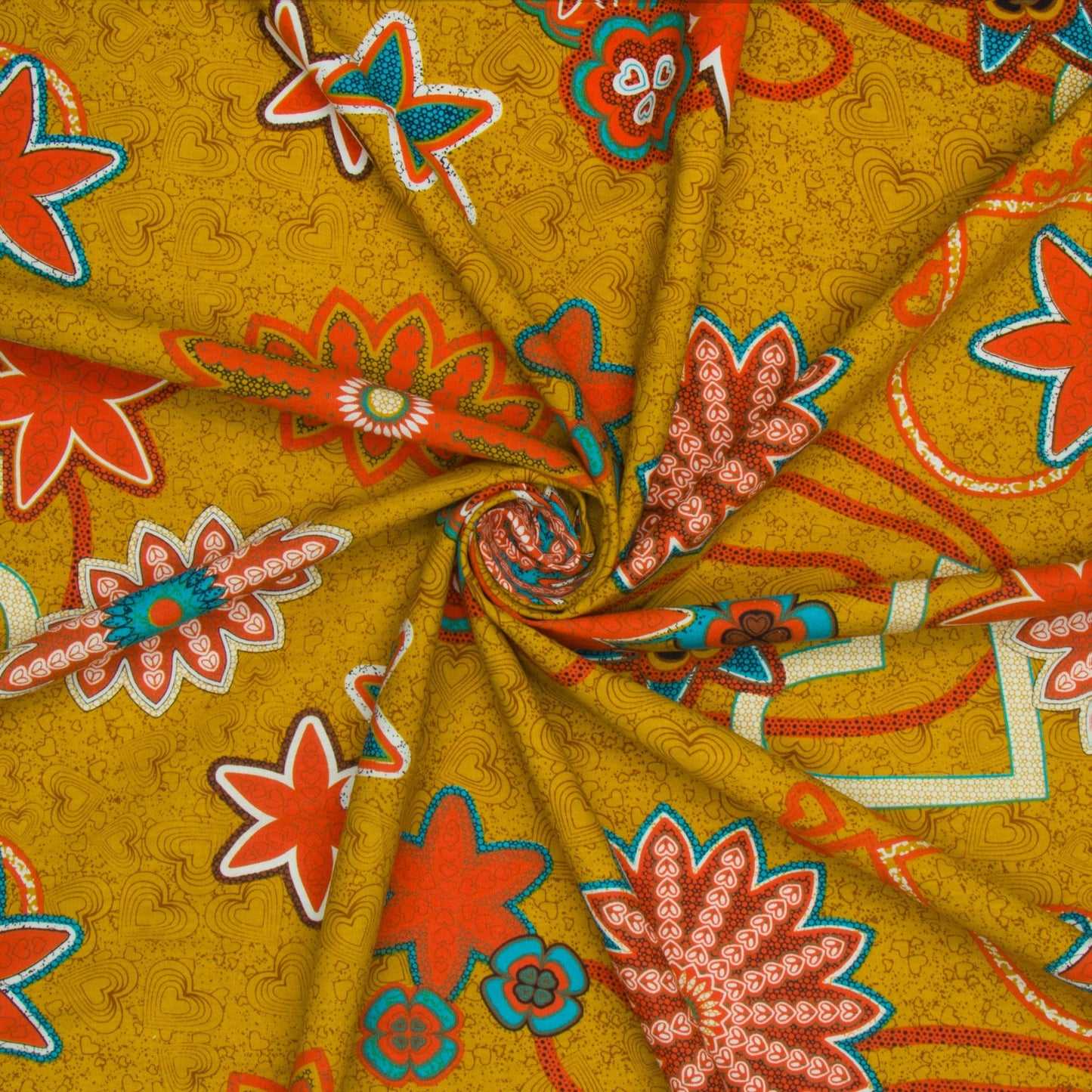 Printed 100% Cotton Apparel Fabric Mustard - Ragland Fabrics