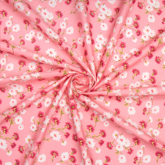 Cotton Pink Floral Quilting