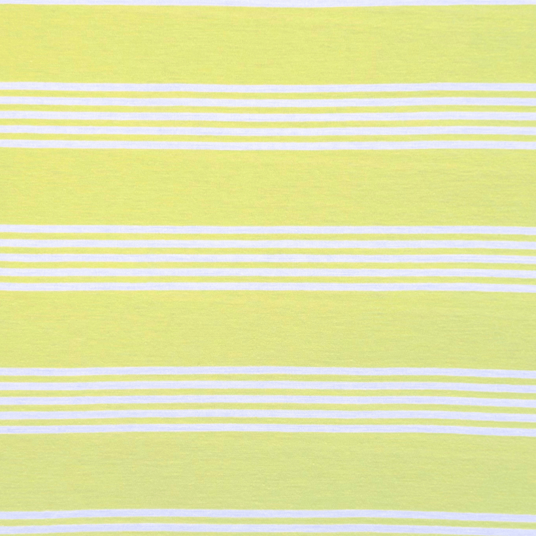 Cotton Knit Yellow Stripe - Ragland Fabrics