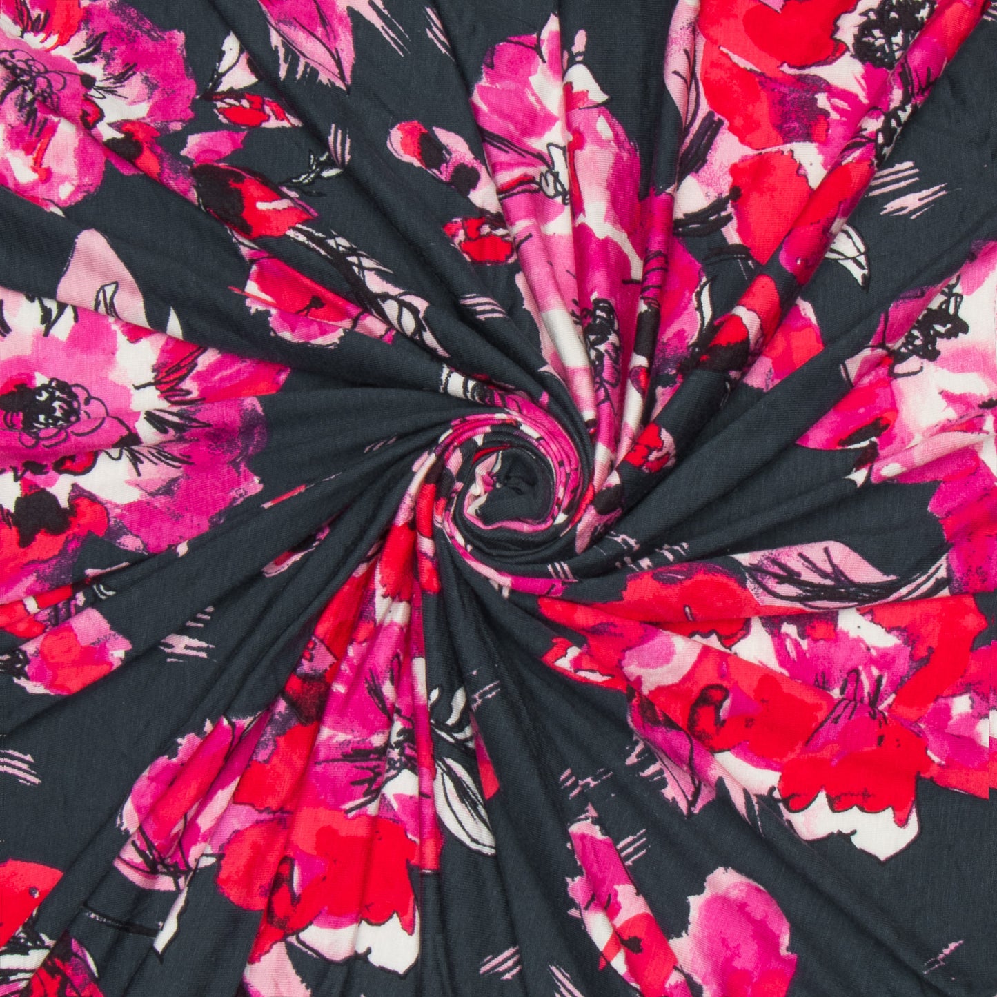 Dty Printed Floral Navy Cerise