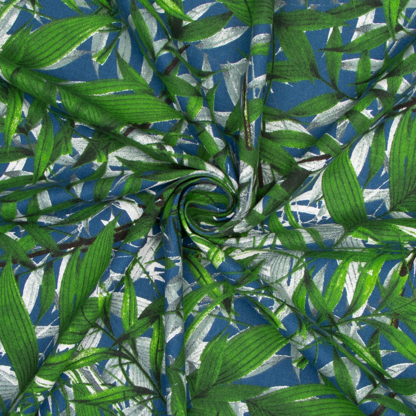 Cotton Canvas Printed Jungle Blue