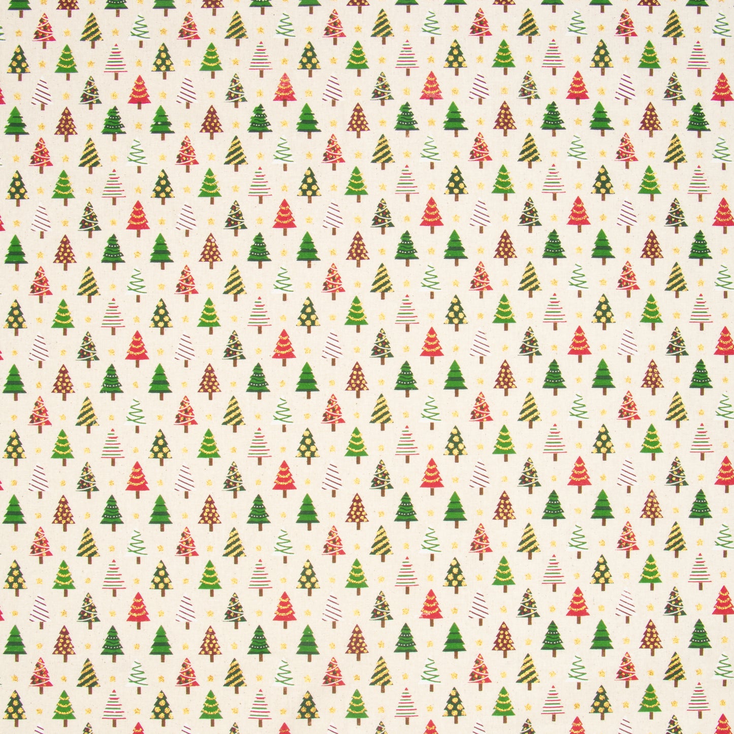 Christmas Cotton Metallic Trees Natural