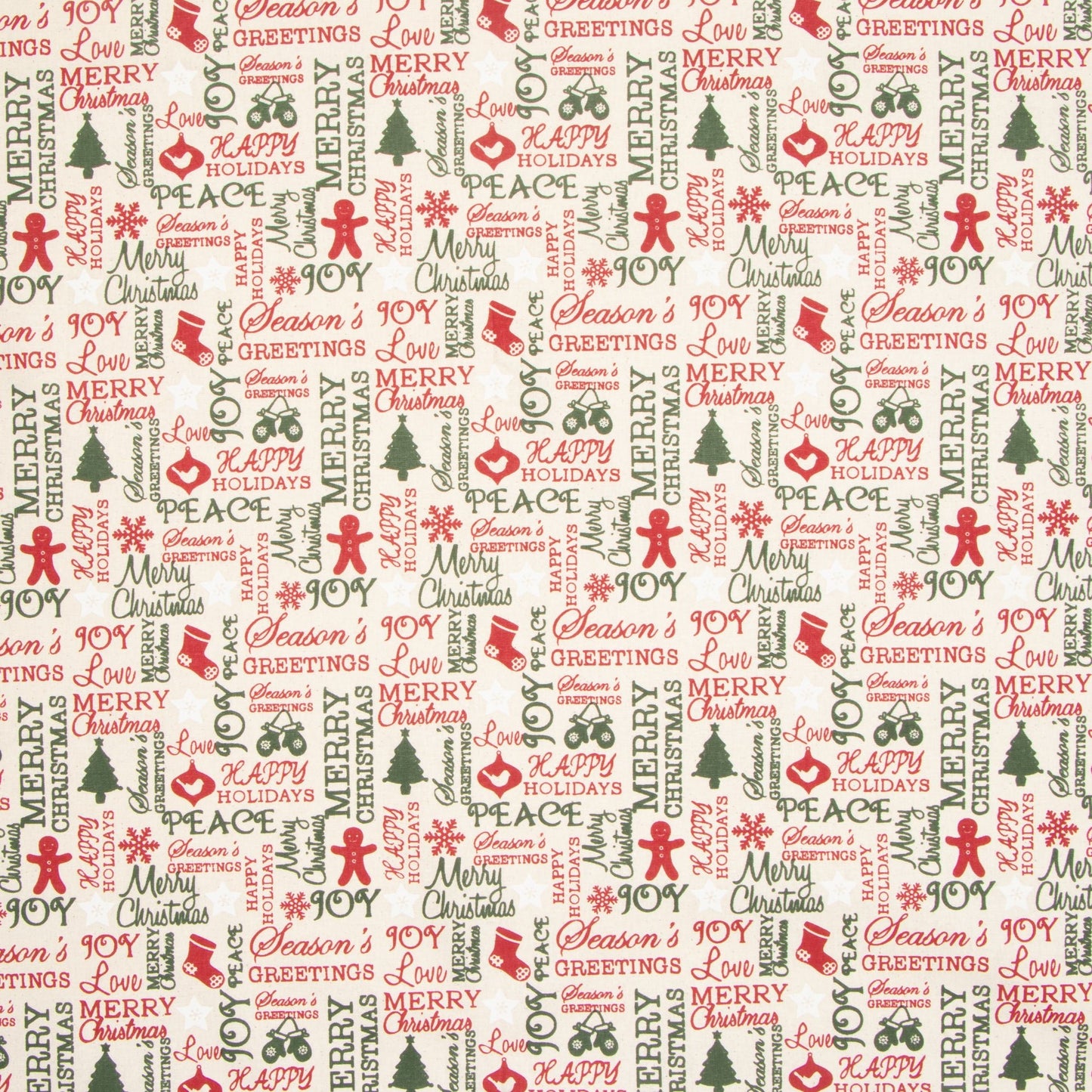 Christmas Cotton Xmas Greetings - Ragland Fabrics
