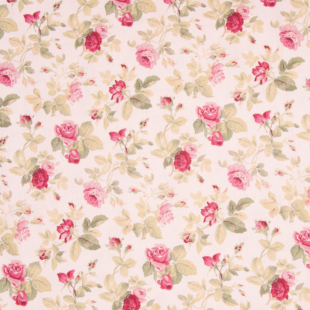 Quilting Cotton 100% Des 2 (White) Small Roses - Ragland Fabrics