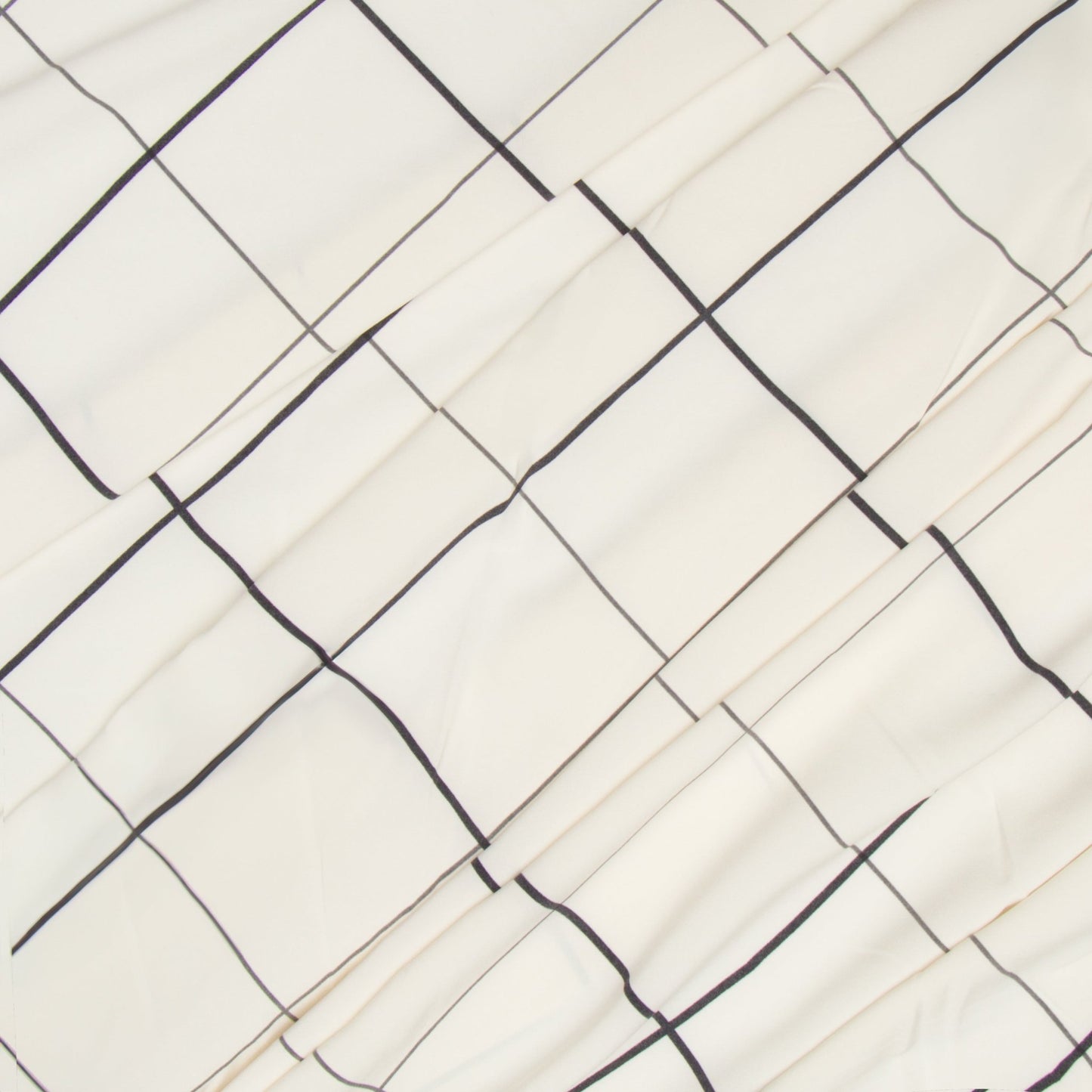 Cream & Black Print Poly - Woven - Ragland Fabrics
