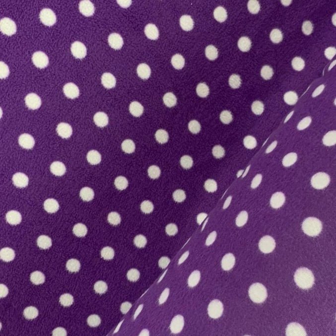 Printed Polar Fleece Purple/White Spot - Ragland Fabrics