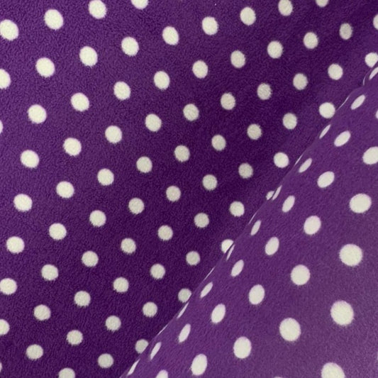 Printed Polar Fleece Purple/White Spot