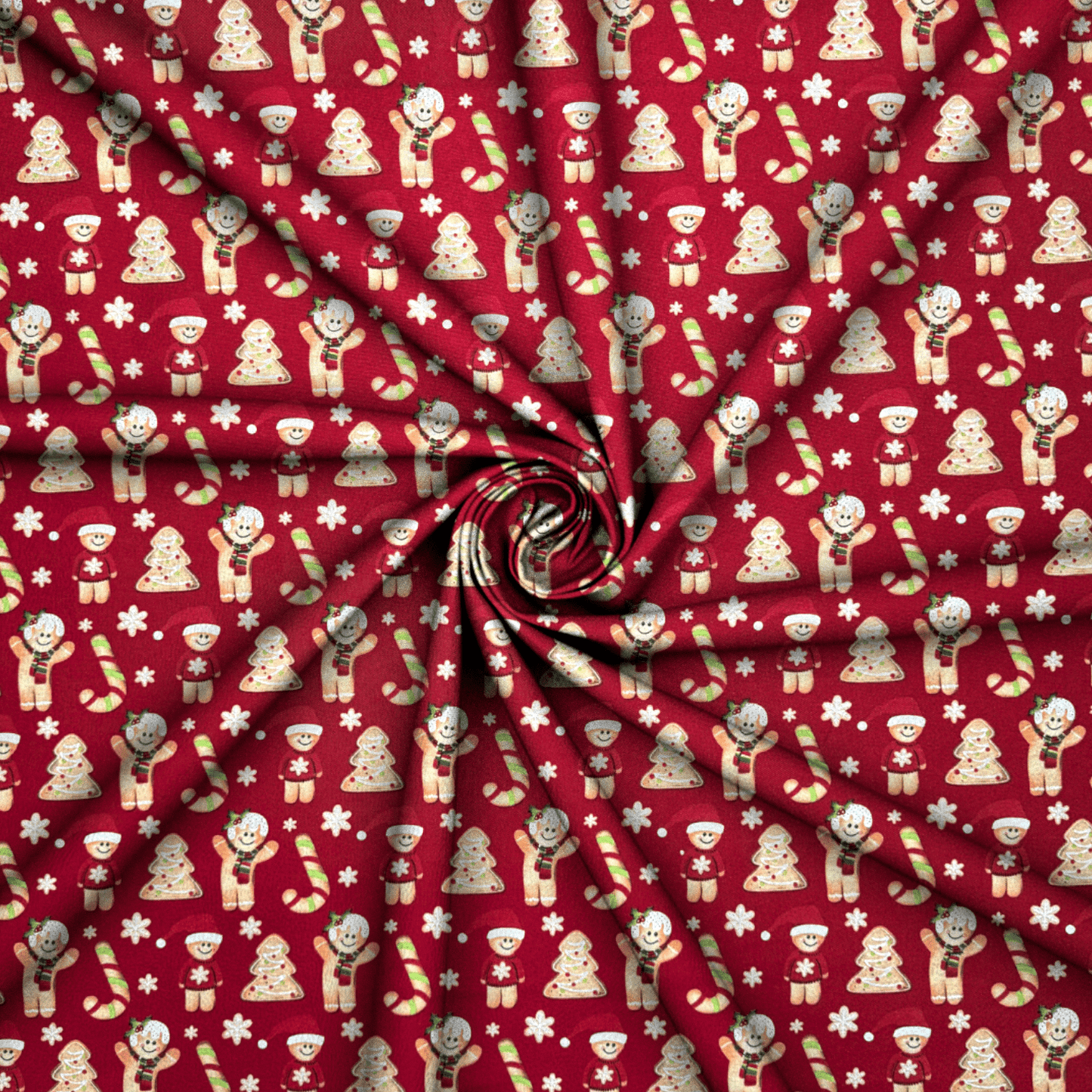 Christmas Printed Mini Matt GingerBread Red - Ragland Fabrics