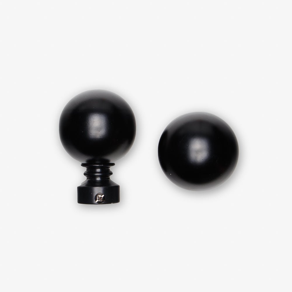 Finial Ball 25mm Black (Pack of 2) - Ragland Fabrics