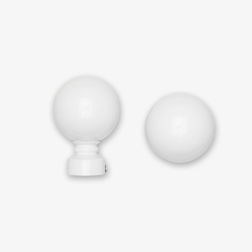 Finial Ball 25mm White (Pack of 2) - Ragland Fabrics