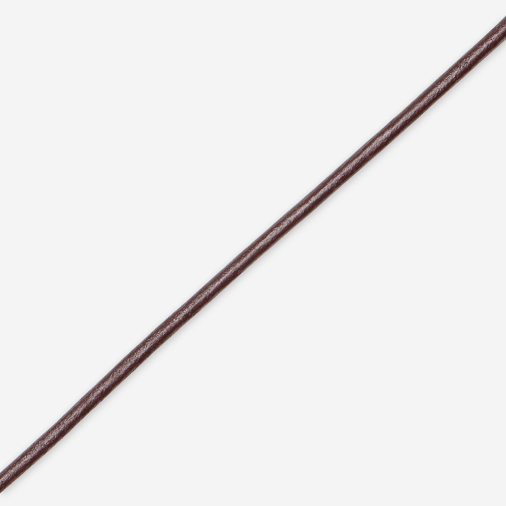 Leather Cord Brown Round (Sold per Meter) - Ragland Fabrics