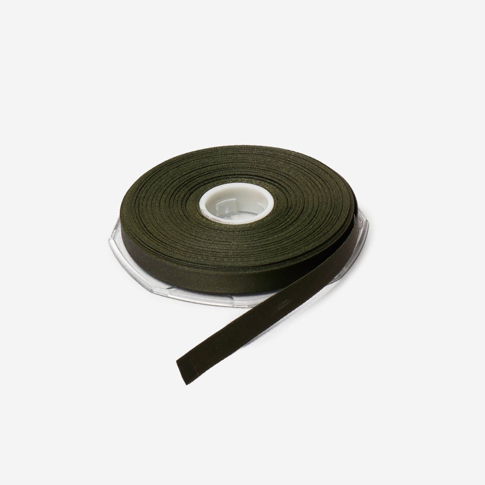 Satin Ribbon 10mm Dark Olive (20met) CLEARANCE - Ragland Fabrics