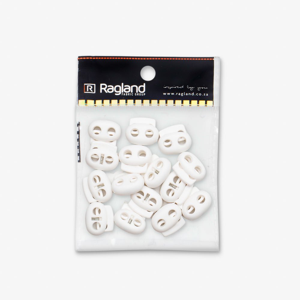 Toggles 2 Hole White (15) - Ragland Fabrics