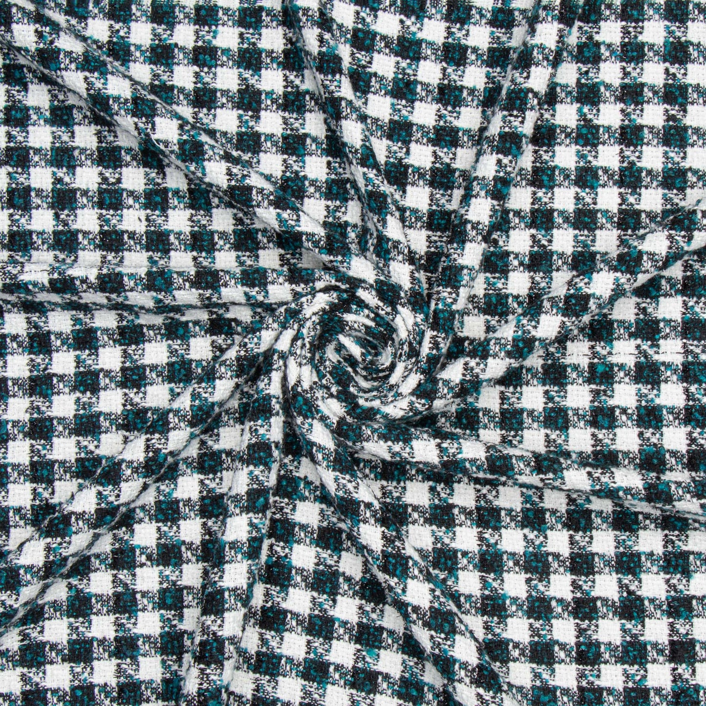 Hounds - Tooth Turquoise Black & White - Ragland Fabrics
