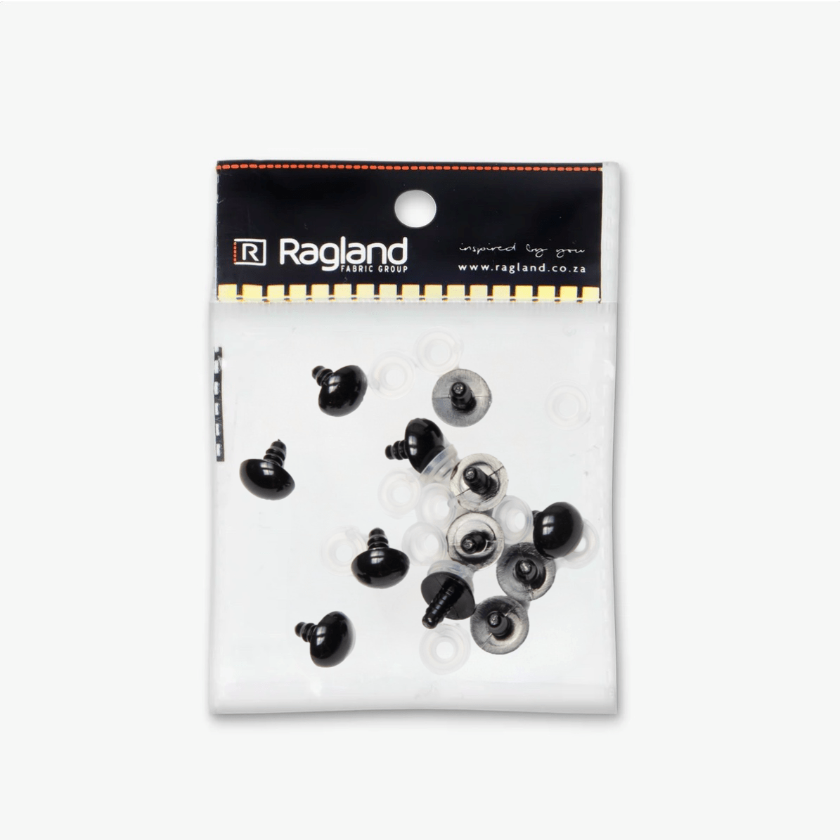 Teddy Eyes Black 14mm (6pairs) - Ragland Fabrics