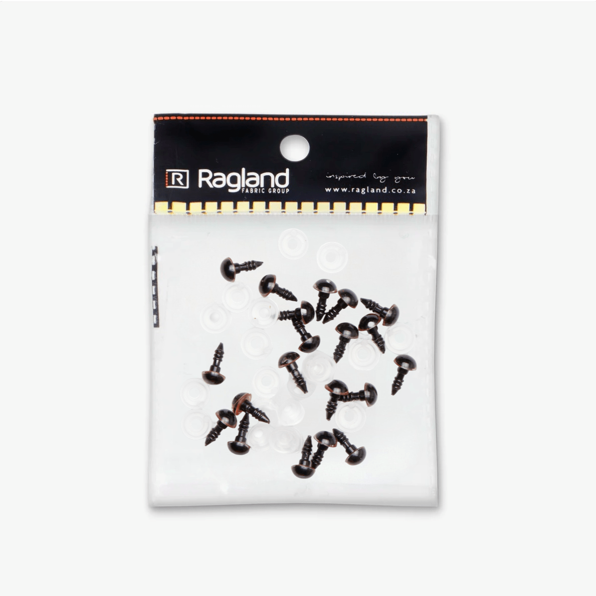 Teddy Eyes Brown 8mm (10 Pairs) - Ragland Fabrics