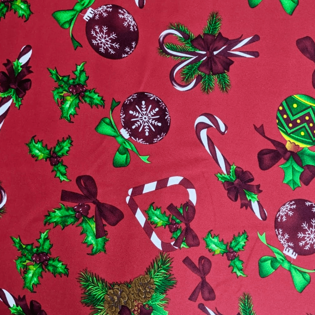 Christmas Printed Mini Matt Decor Red - Ragland Fabrics