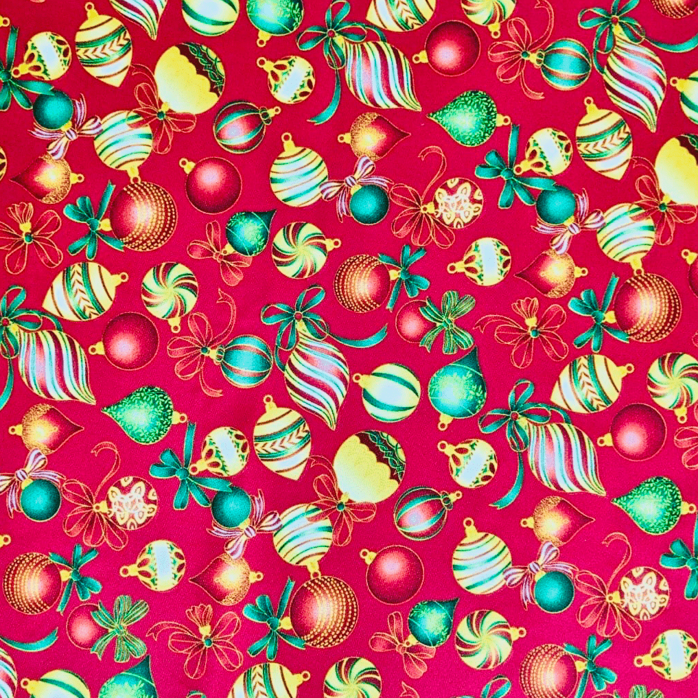 Christmas Printed Mini Matt Cheer Red - Ragland Fabrics
