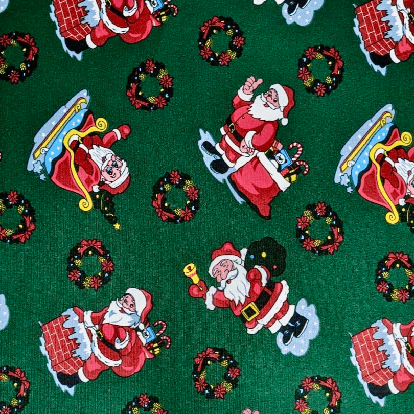 Christmas Printed Mini Matt Santa's Sled Red - Ragland Fabrics