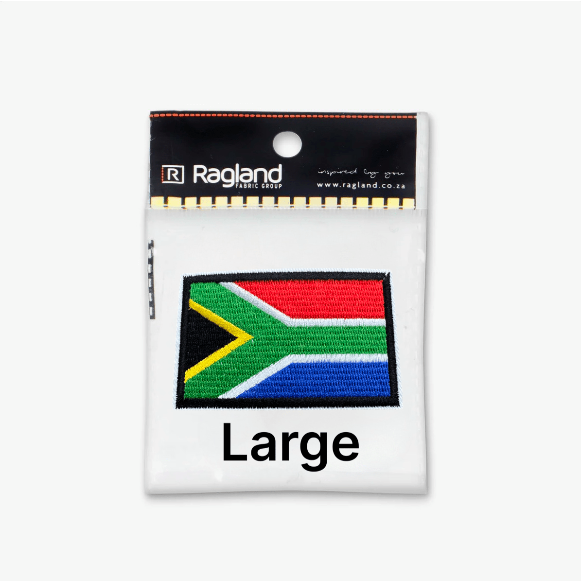 Motif Iron On Badge - SA FLAG Large (80x50mm) - Ragland Fabrics