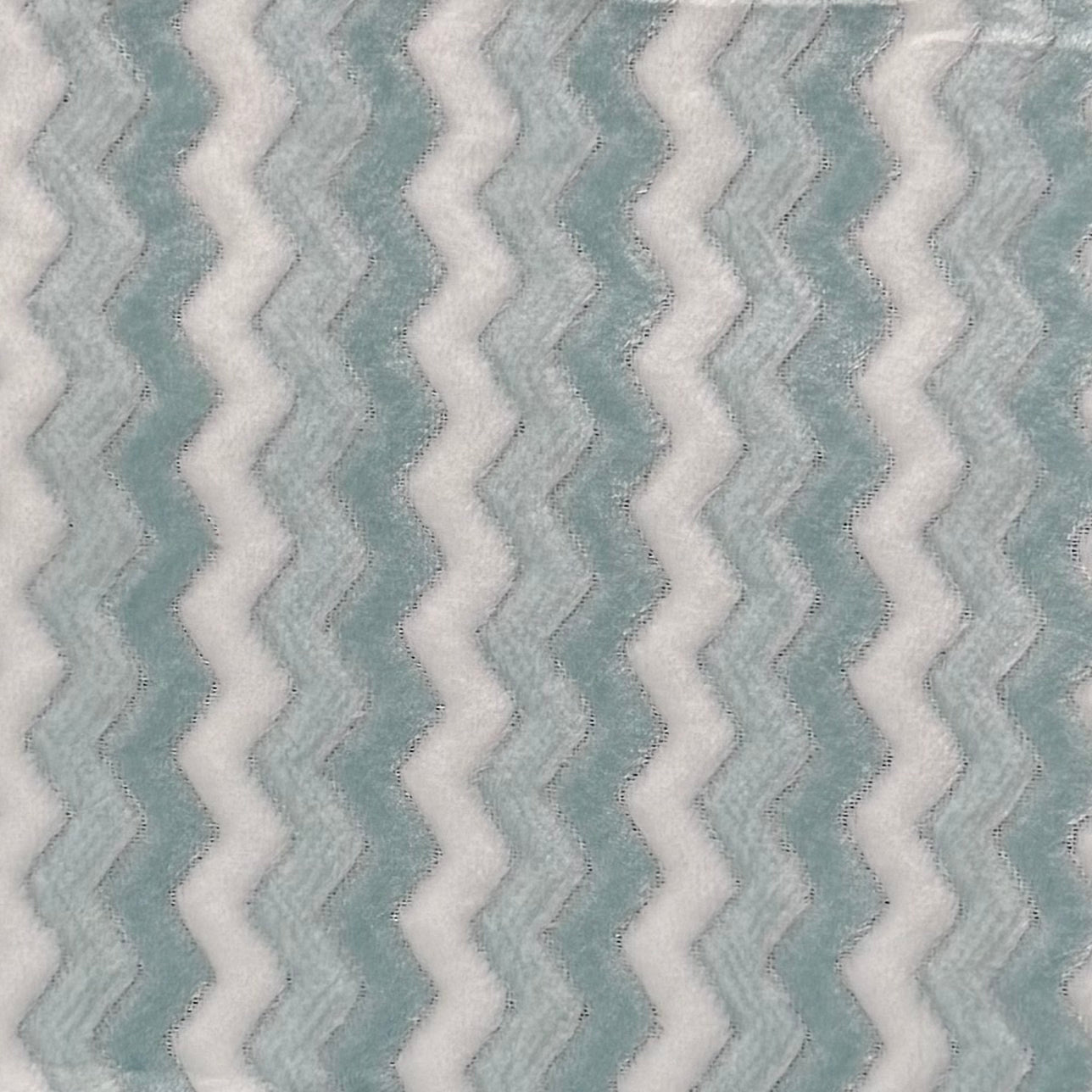 Printed Mongolian Fleece Chevron Baby Blue