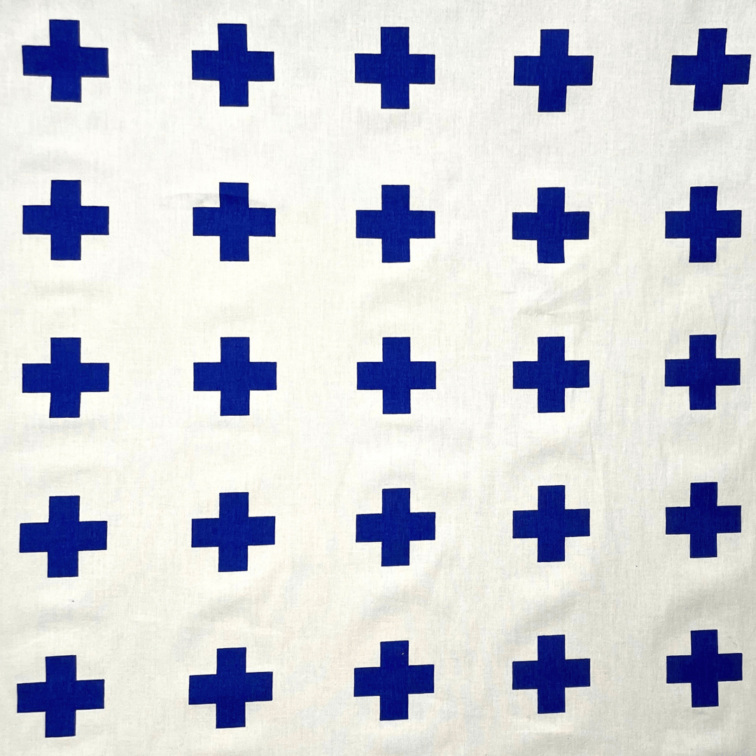 European 100% Cotton | Swiss Cross Blue - Ragland Fabrics