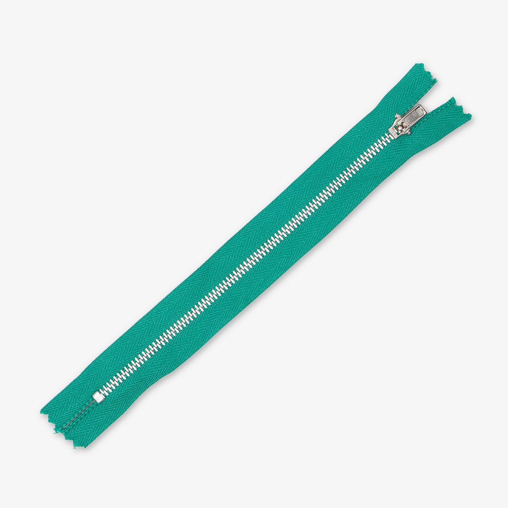 Metal Trouser Zips Green - 20cm - Ragland Fabrics