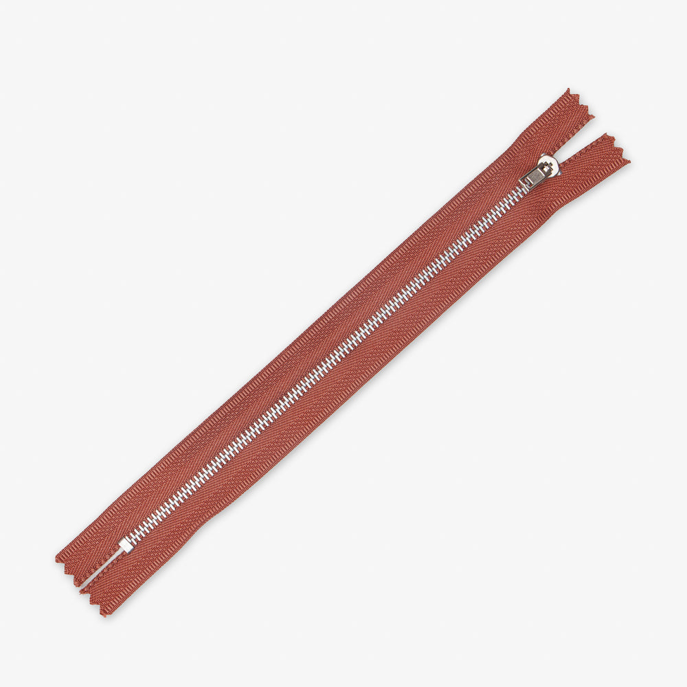 Metal Trouser Zips Burnt - 20cm