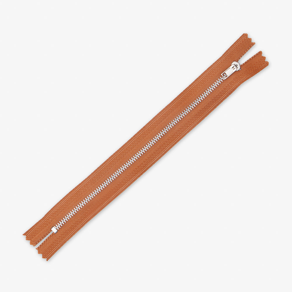 Metal Trouser Zips Ochre - 20cm