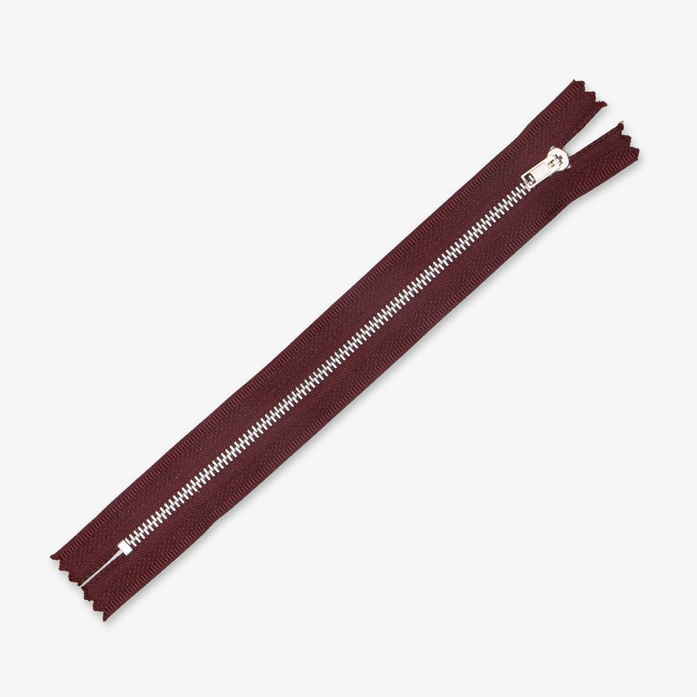 Metal Trouser Zips Sangria - 20cm - Ragland Fabrics