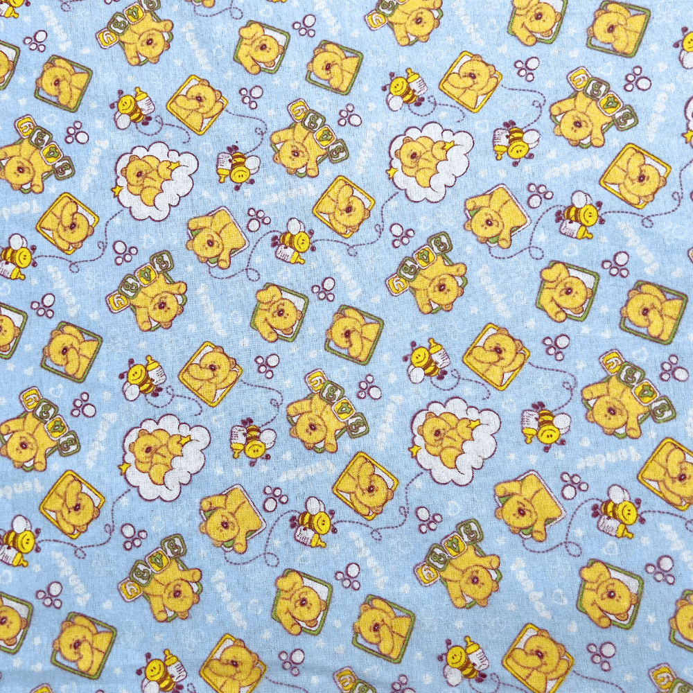 Flannel Brushed Cotton | Teddy Bear Blue - Ragland Fabrics