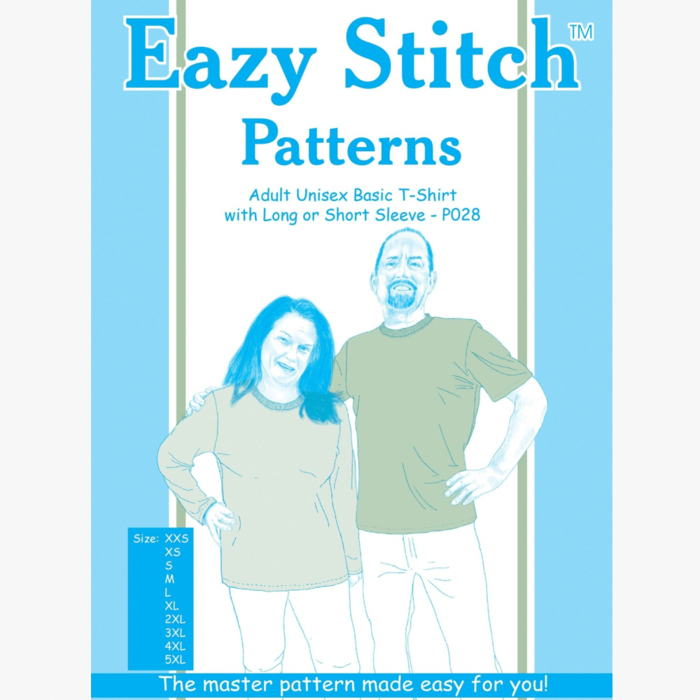 Eazy Stitch Patterns | Adult Unisex T-Shirt Long & Short Sleeve - Ragland Fabrics