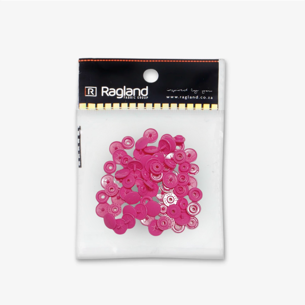 Plastic Snap Fastener - Hot Pink (20's)