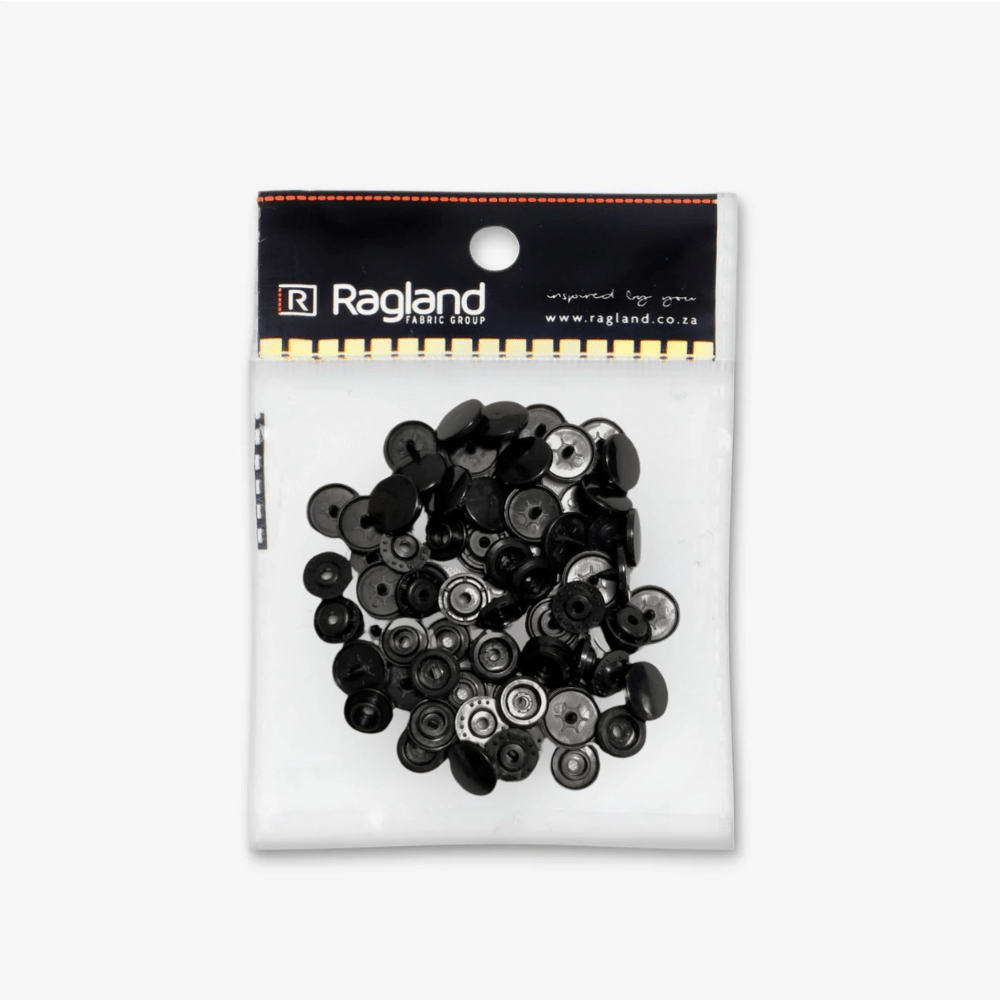 Plastic Snap Fastener - Black (20's) - Ragland Fabrics