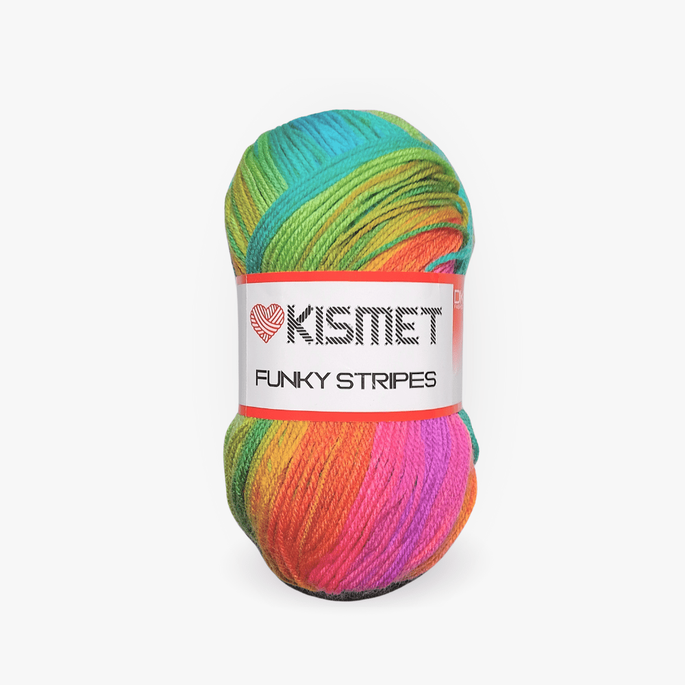 Wool Funky Stripe Vibrant Rainbow - Ragland Fabrics