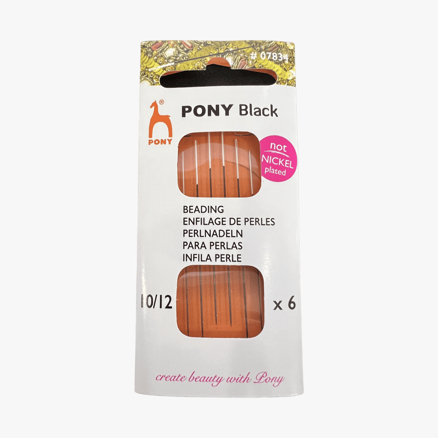 Pony Black Beading 10/12 Needles - Ragland Fabrics