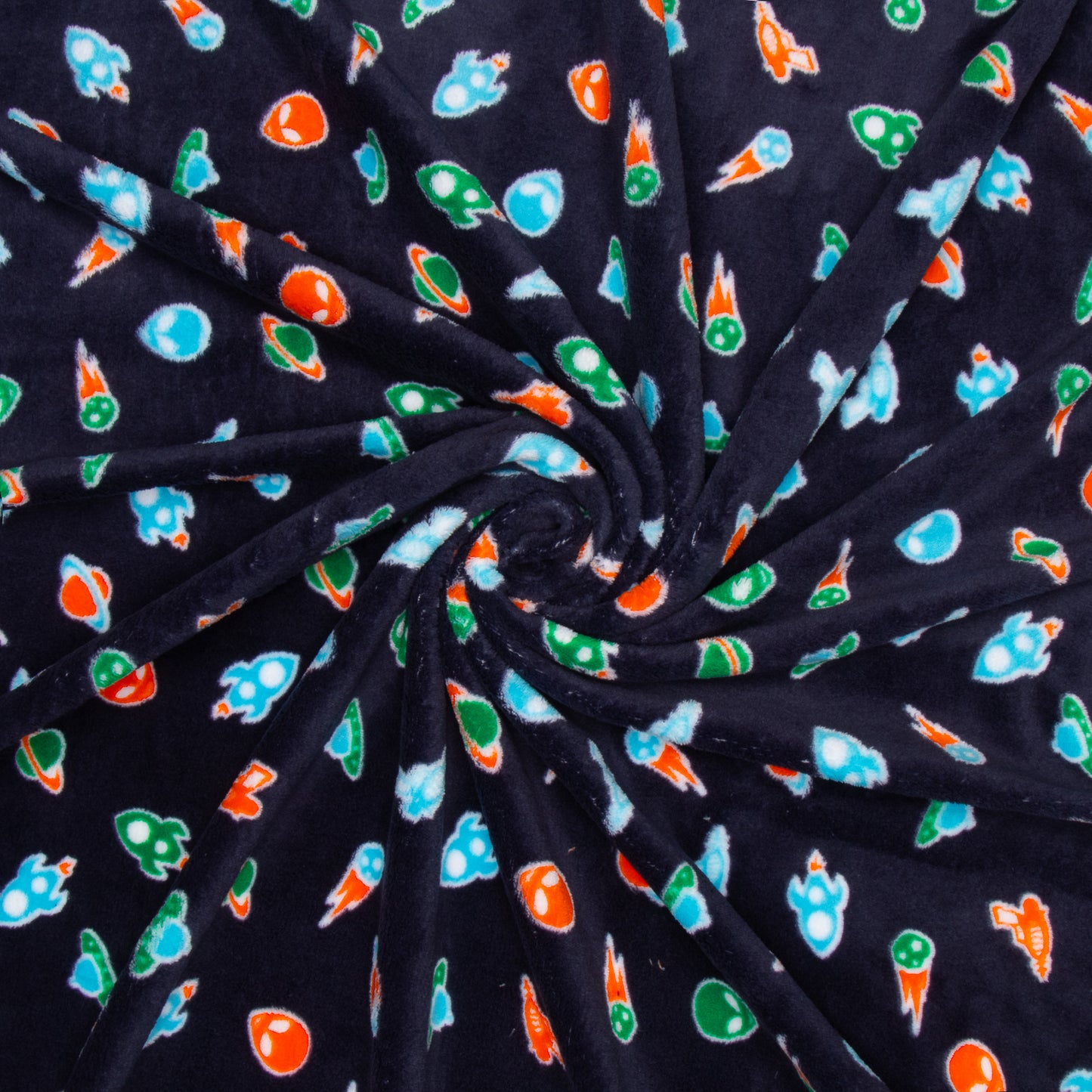 Printed Mongolian Fleece Space - Ragland Fabrics