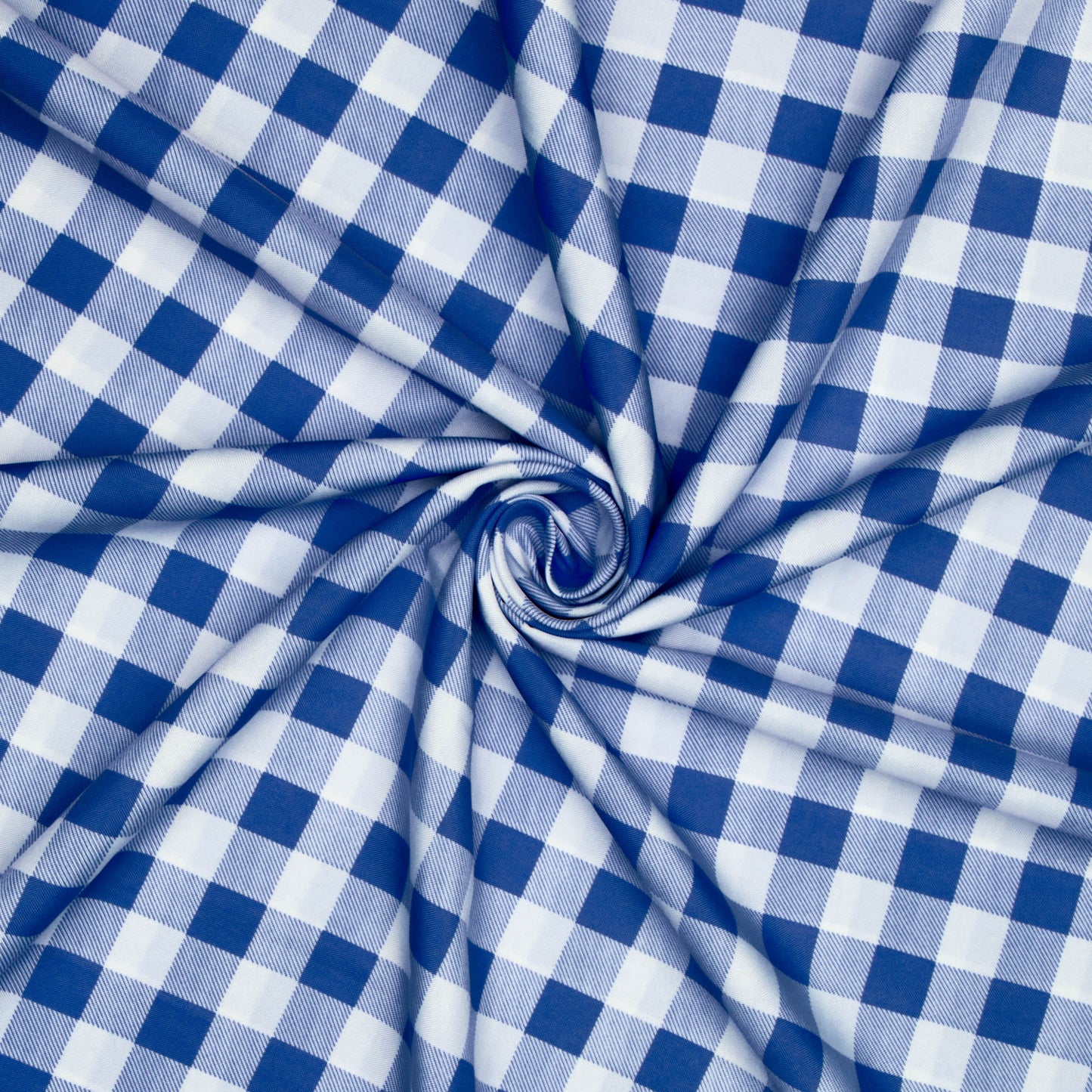 Printed Mini Matt Check Cobalt - Ragland Fabrics