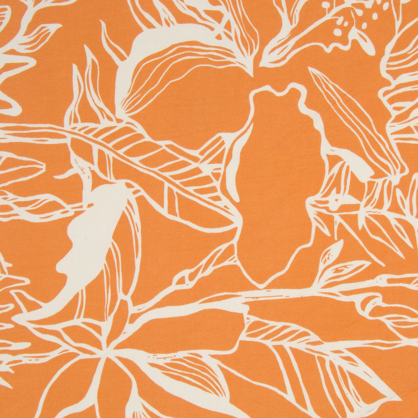 Viscose Challis Mustard White Floral - Ragland Fabrics