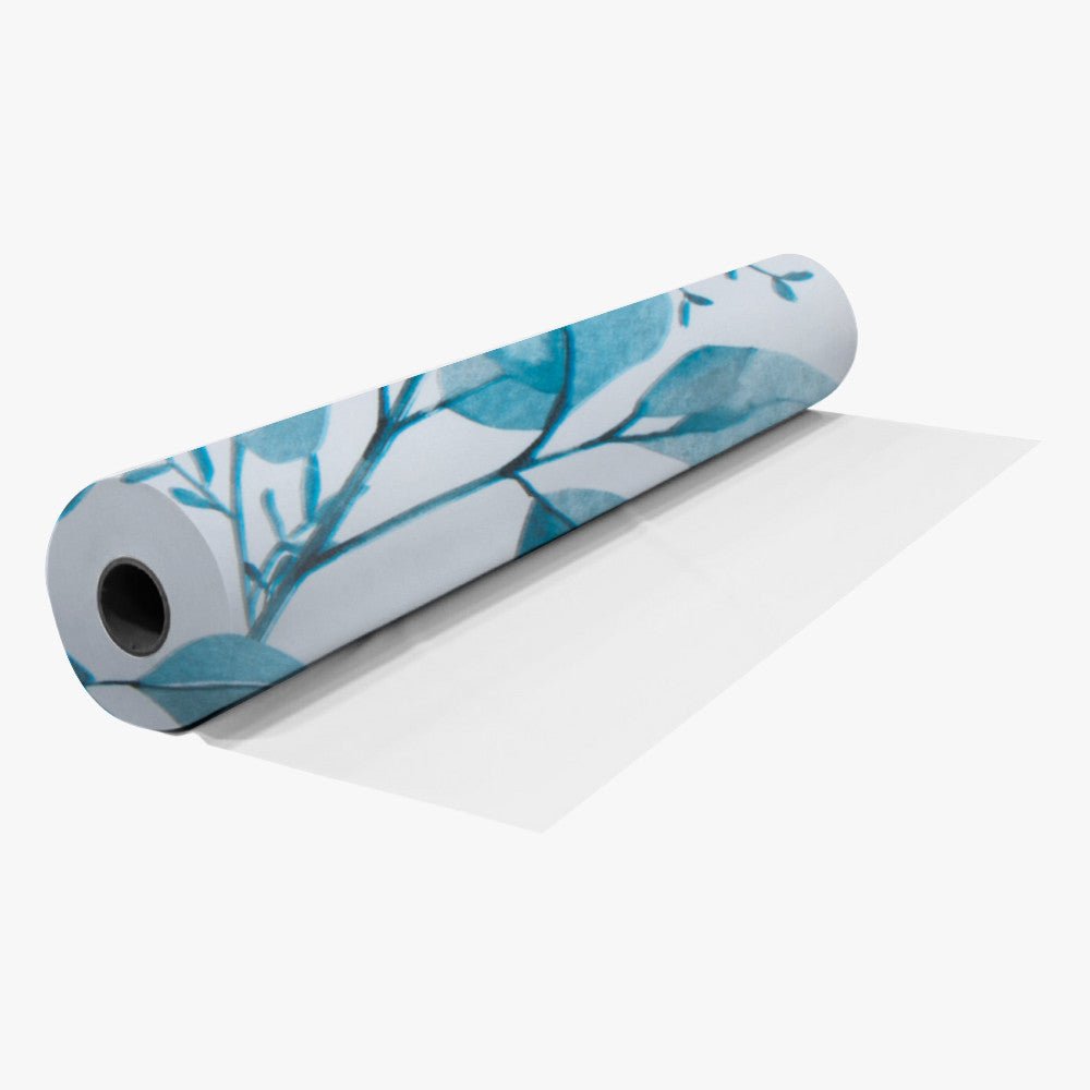 Printed PVC Table Cloth M - 6614 - 3 Leaf Blue - Ragland Fabrics