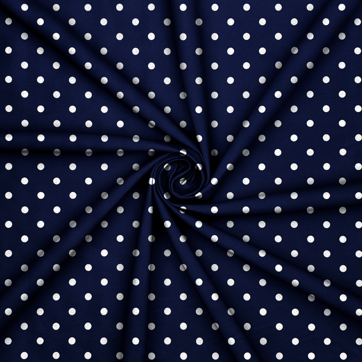Printed Poly Cotton Spotty Navy - Ragland Fabrics
