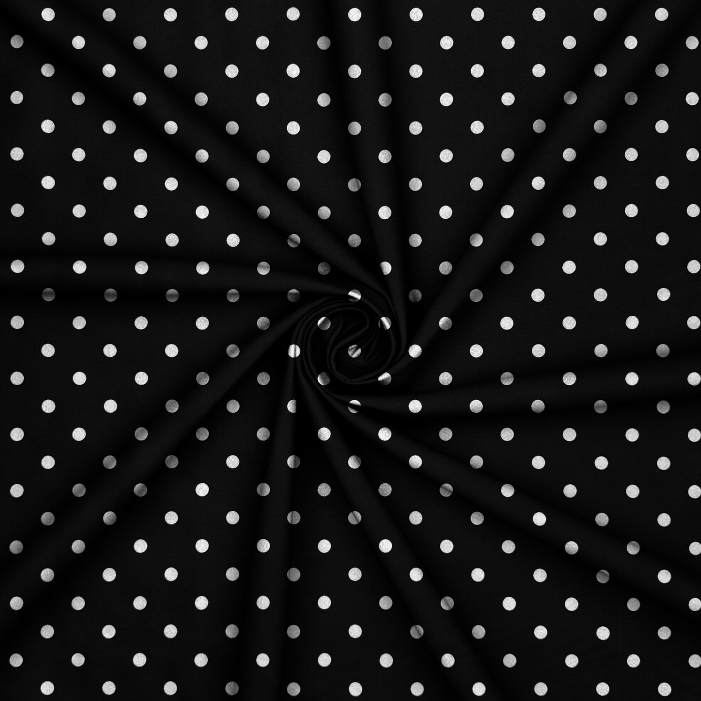 Printed Poly Cotton Spotty Black - Ragland Fabrics