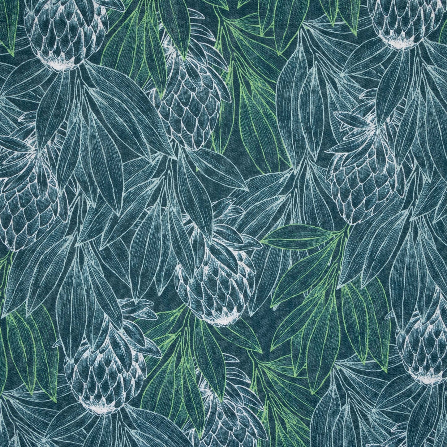 Luxury Linen Look Protea Forest Teal - Ragland Fabrics