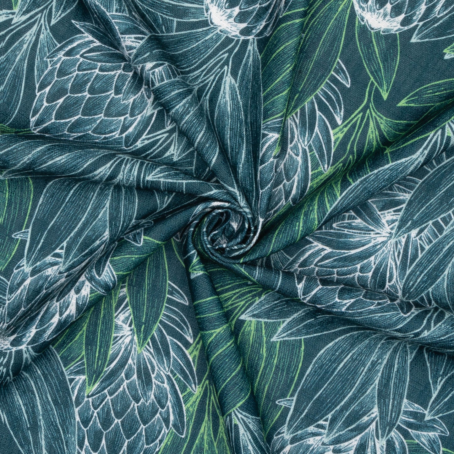 Luxury Linen Look Protea Forest Teal - Ragland Fabrics