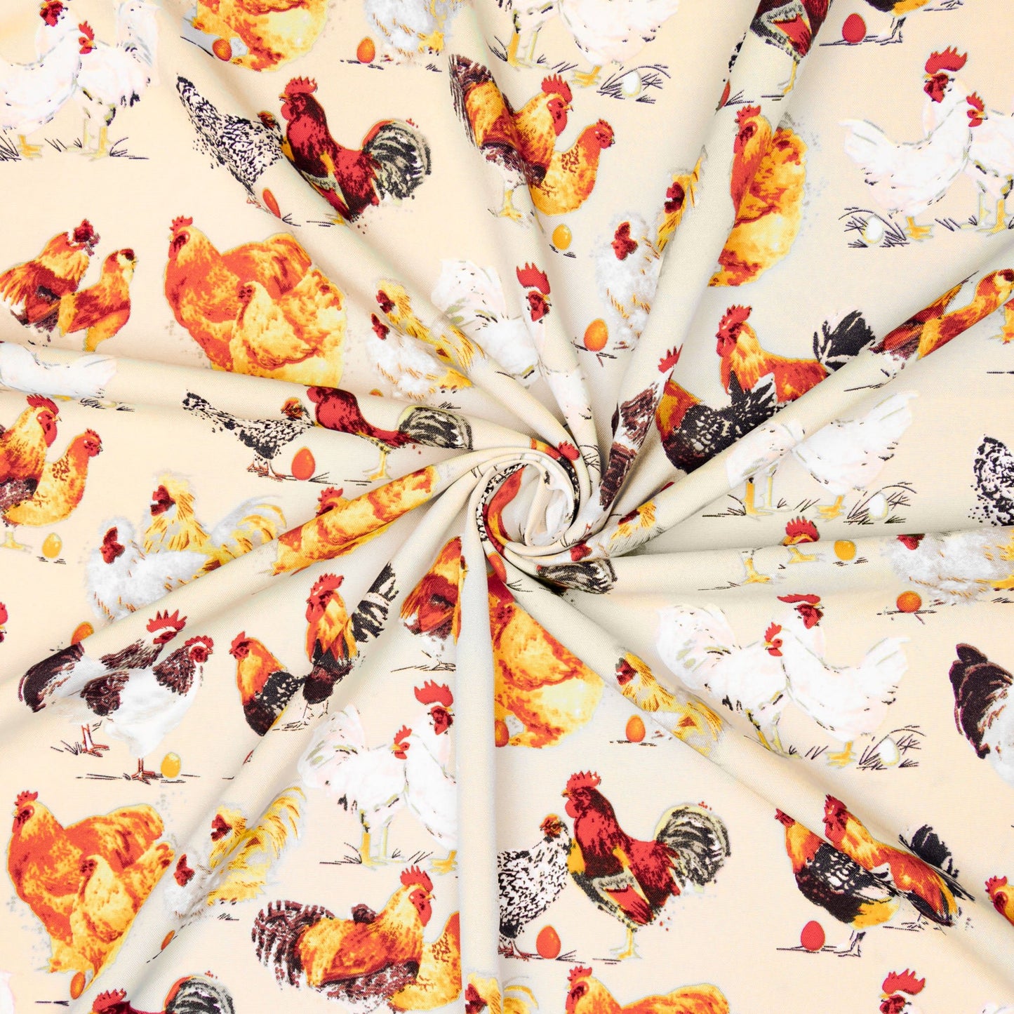 Mini Matt Rooster Cream - Ragland Fabrics