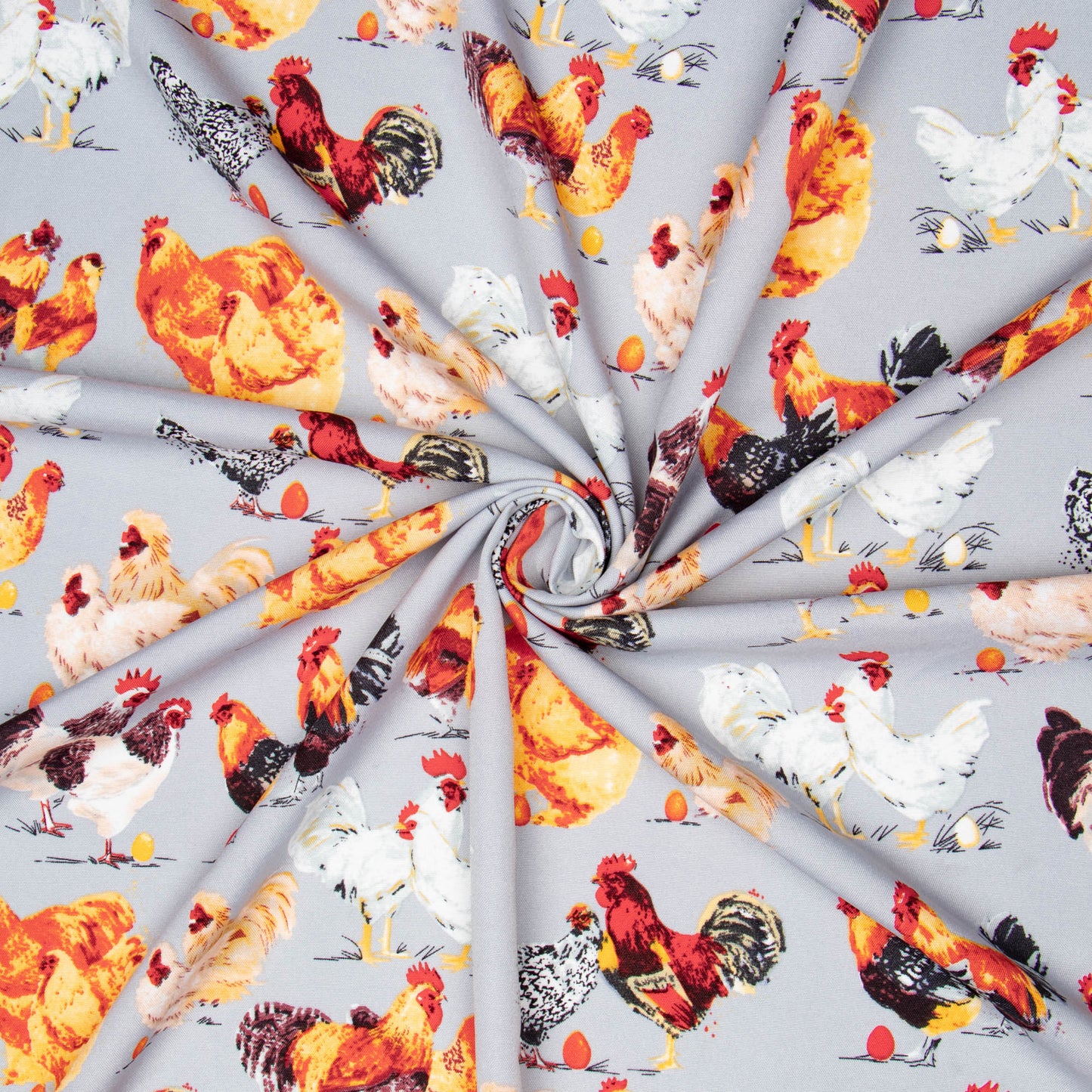 Mini Matt Rooster Grey - Ragland Fabrics