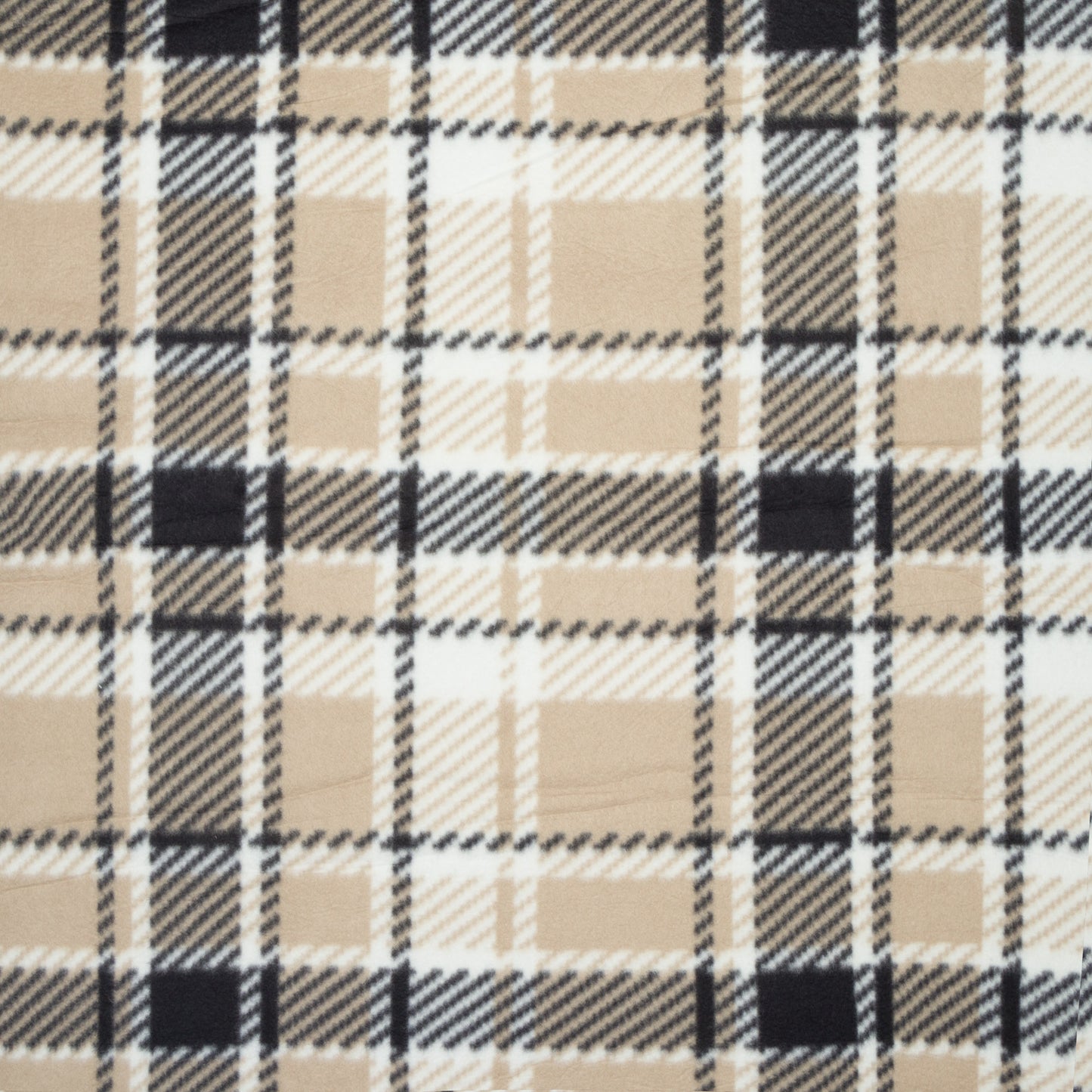 Printed Polar Fleece Check Biscuit