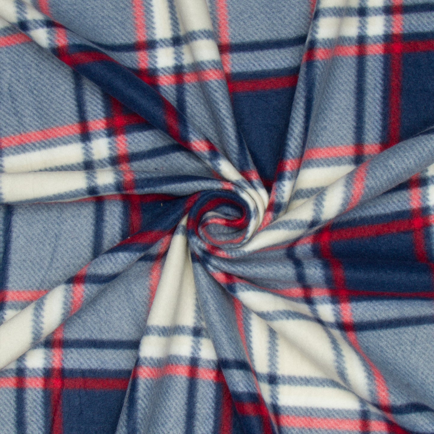 Printed Polar Fleece Check Red Blue - Ragland Fabrics