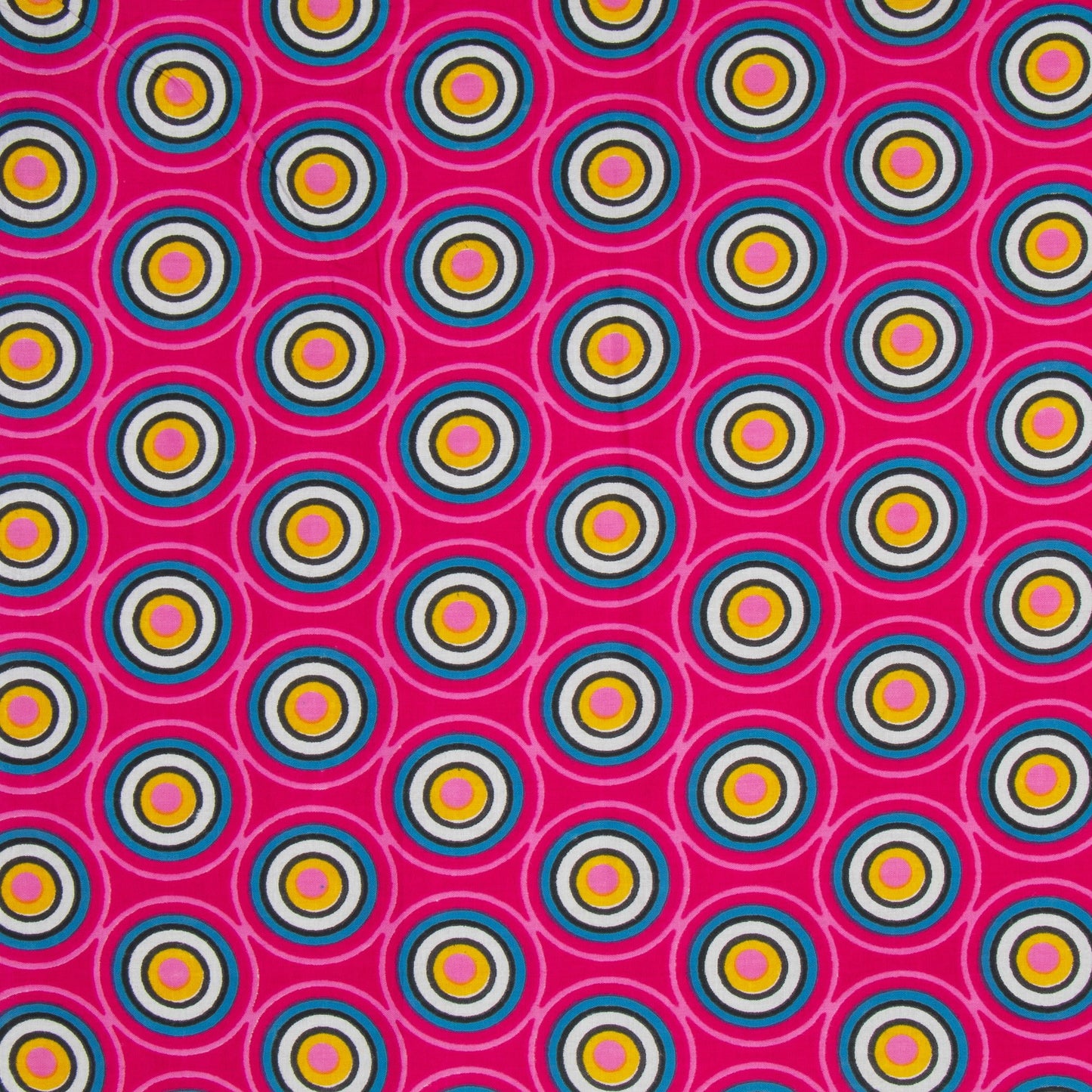 Cotton Wax Prints Kingdom Crest Small Pink - Ragland Fabrics